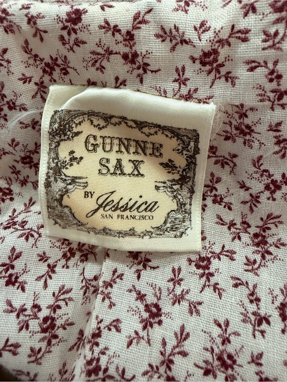 GUNNE SAX Vintage 70s Ditsy Floral Calico Lace Flutter Sleeve Prairie Dress - Picture 14 of 15